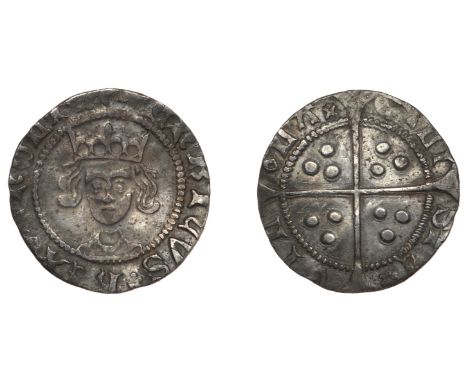 Henry VI (First reign, 1422-1461), Rosette-Mascle issue, Penny, Calais, mm. cross V? on obv. only, 0.94g/11h (Whitton 6ff; N 