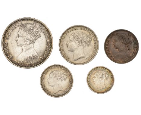 Victoria, Florin, 1874/3, die 29 (S 3893); Shilling, 1883 (S 3907); Sixpence, 1885 (S 3912); Threepence, 1881 (S 3914D); Fart