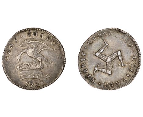 Isle of Man Coins, James Stanley, Maguire/Poole issue, Sixpence, 1723, probably from dies by W. Wood, in silver, eagle and ch