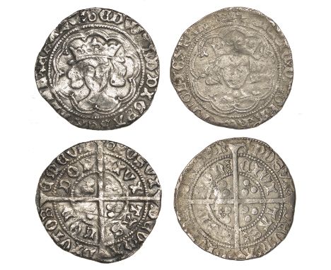 Henry VI, Annulet issue, Groat, London, 3.63g/1h (N 1423; S 1835); Edward IV (second reign), Groat, London, class XIII, mm. a
