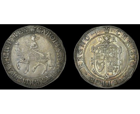 Charles I (1625-1649), Tower mint, Halfcrown, Gp II, type 2a, mm. plume, rev. lis over rose between c r, 14.96g/6h (Bull 101/