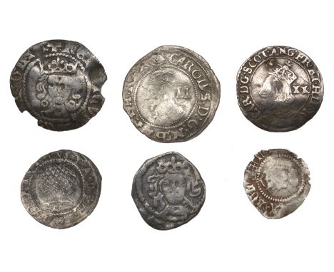 Henry VI, Annulet issue, Penny, Calais, 0.76g/1h (S 1845); Henry VIII, First coinage, Halfpenny, mm. portcullis on obv. only,