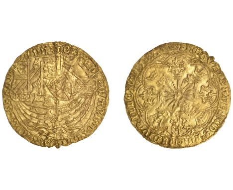Edward IV (First reign, 1461-1470), Light coinage, Ryal, London, mm. crown on rev. only, fleurs in spandrels, 7.68g/4h (SCBI 