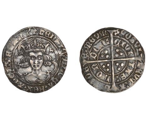 Henry VI (First reign, 1422-1461), Annulet issue, Groat, London, mm. cross II, reads angl, no fleur on breast cusp, 3.82g/7h 