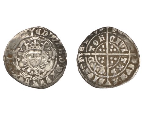 Edward IV (First reign, 1461-1470), Light coinage, Halfgroat, Canterbury, Abp Bourchier, class Vb, mm. pall on obv. only, tre