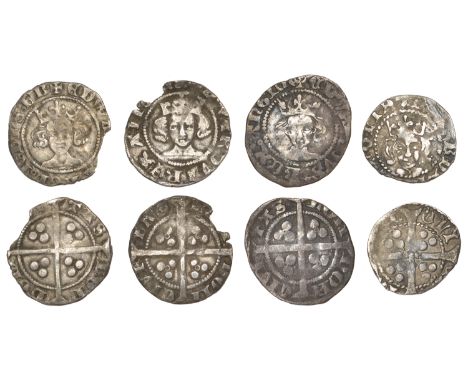 Edward III, Pre-Treaty period, Pennies (3), series C, 0.97g/6h, Treaty period, London, 1.01g/7h, Post-Treaty period, London, 
