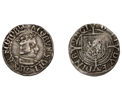 James V (1513-1542), Second coinage, One-Third Groat, type IV, Edinburgh, colon stops, reads gra r scotorv and oppidv, 0.82g/