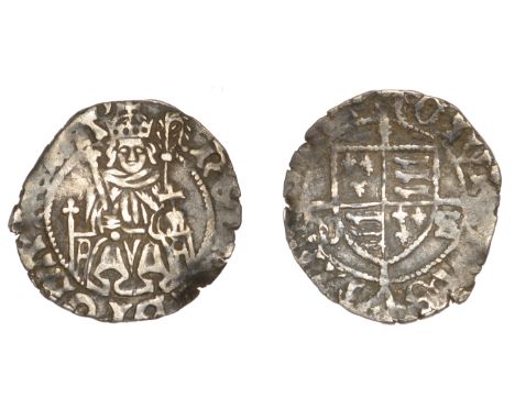 Henry VII (1485-1509), Penny, Sovereign type, Durham, Bp Sherwood, no mm., throne with single pillar, crozier to right of Kin