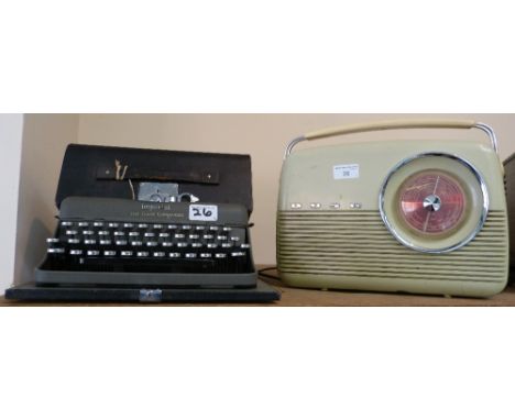 A bush transistor radio together with an Imperial typewriter (2)