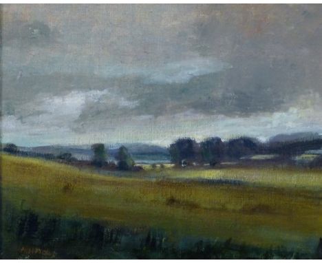 M. H. Pickard (late 20th/early 21st century) glimpse of Forth looking towards Fife, oil on board, signed lower left hand corn