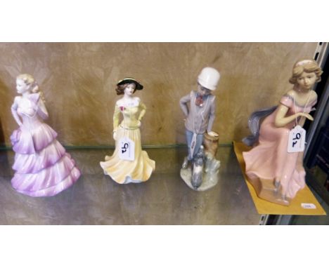 A Spanish Limited Edition figure with certificate, a Nao figure of a boy and two Coalport figures (4)