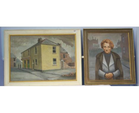 George Patterson, two oils on canvas, signed, dated 1966 and 1986, 'Portrait of Ellen Wilkinson',  49 cm x 42 cm and 'Red Win