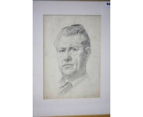Alfred Ainslie O'Brien, 1912-1988, pencil, 'Portrait'.  35 cm x 24 cm