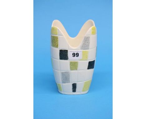 A Midwinter Style Craft 'Mosaic' pattern vase, designed by Jessie Tait.  17.5 cm high