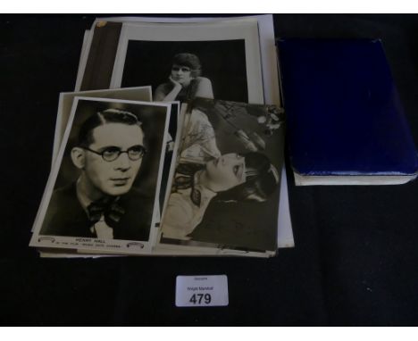 A collection various vintage autographed photos and postcards principally early 20th Century plus a further album of autograp