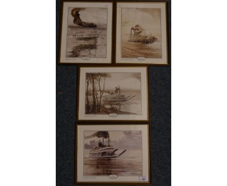 Peter Kettle - four various sepia prints, various paddle steamers 