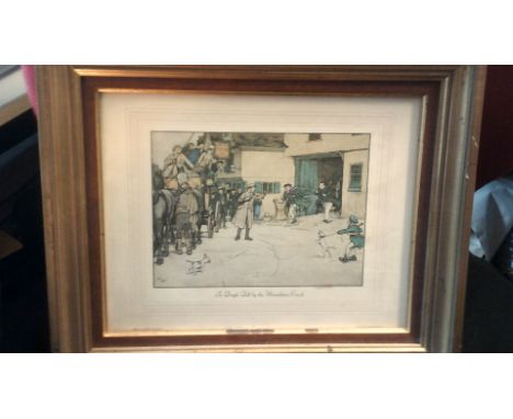 Painting-Cecil Aldin-print of "To Dingle Dell by the Muzzleton Coach" Framed in good condition
