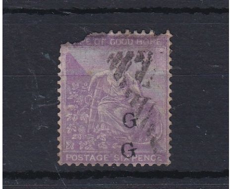 Cape of Good Hope (Griqualand) 1879-6d violet, over print double SG27a Cat £190; used, faults, scarce
