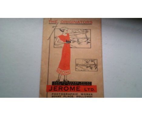 The Originators of Jerome Postcard Print, contains two postcards; One a birthday card and the other an image of a 1930's? Fam