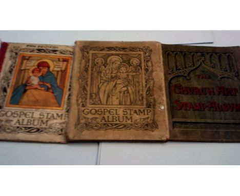 Vintage Religious Stamp Albums(3)-early 1900's Stamps issued on children's church attendance