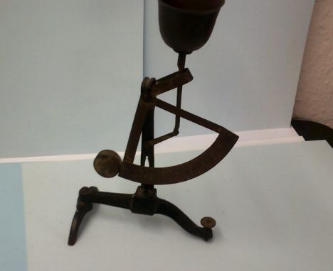 Vintage Scientific Instrument - vintage German Egg Scales (Grader) cast Iron, C1900's, with the original cup, lovely engineer