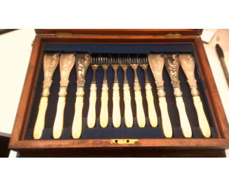 Vintage Boxed Cutlery-Full set of fish cutlery for twelve, unnamed, nice quality