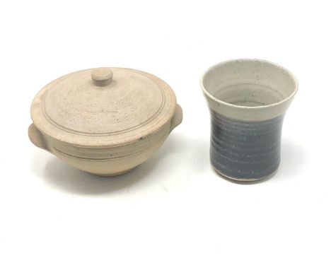 Bernard leach studio pottery lidded bowl &amp; beaker 