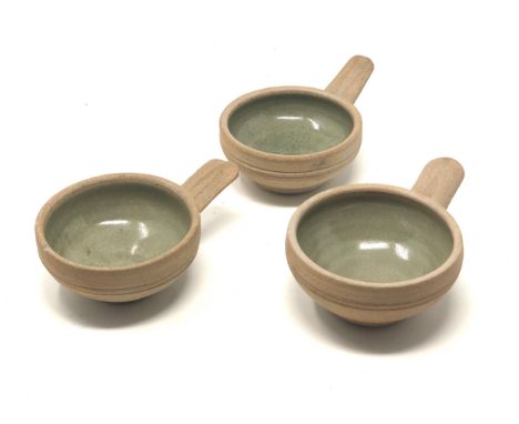 3 bernard leach studio pottery bowls edge chip to 1 as shown 