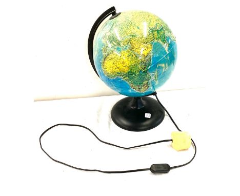 Light up globe, working order measures approx 15" tall 