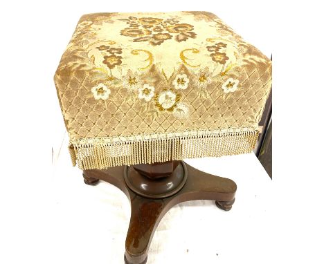 Adjustable antique piano stool height 21" tall 19" wide 