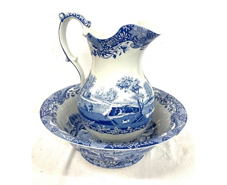 Spode Blue and White jug and bowl 