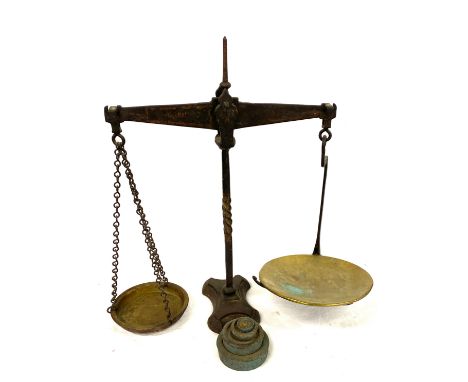 Antique set of balance scales and weights, Class G 