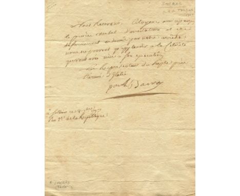 BARRAS PAUL: (1755-1829) French politician of the French Revolution, the main executive leader of the Directory regime of 179