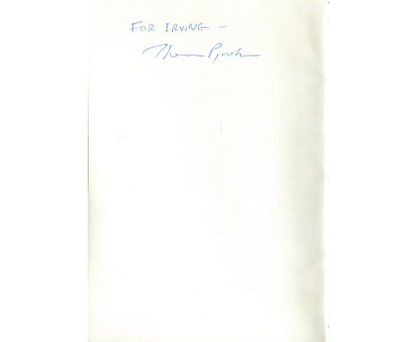 PYNCHON THOMAS: (1937-     ) American novelist. An extremely rare book signed and inscribed, being a soft cover edition of Th