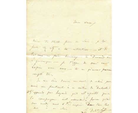 DELIBES LEO: (1836-1891) French Romantic composer, best known for his operas and ballets. A.L.S., Leo Delibes, one page, 8vo,