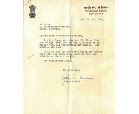 HUSAIN ZAKIR: (1897-1969) Third President of India 1967-69, and first Muslim President. Husain died in office. Co-founder of 