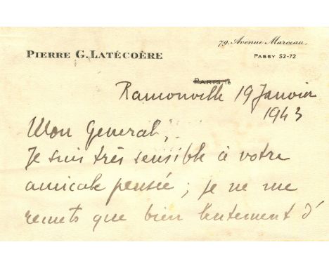 LATECOERE PIERRE-GEORGES: (1883-1943) French Pioneer of aeronautics. He opened the first airlines that operated from France t