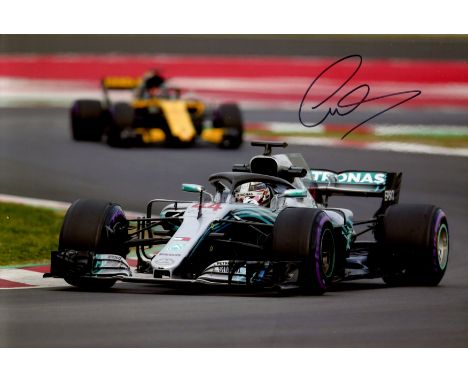 HAMILTON LEWIS: (1985- ) British Racing Driver, seven times Formula One world champion. Signed colour 12 x 8 photograph by Ha