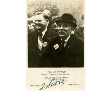 THOREZ MAURICE: (1900-1964) French politician who served as General Secretary of the French Communist Party 1930-64 and as De