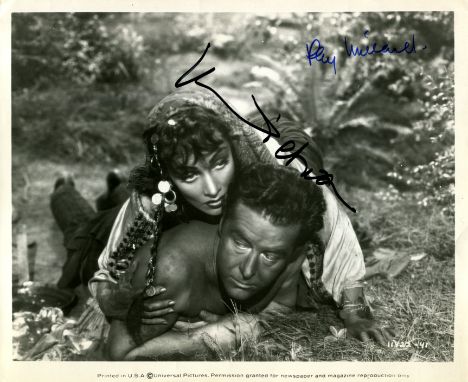 GOLDEN EARRINGS: Signed 10 x 8 photograph by both Marlene Dietrich (Lydia) and Ray Milland (Ralph Denistoun) individually, th