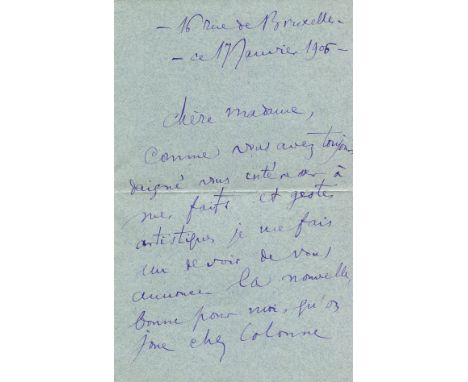 ENESCU GEORGE: (1881-1955) Romanian composer, violinist and conductor. A good A.L.S., Georges Enescu, four pages, 8vo, Rue de