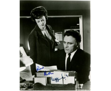 V.I.P.S THE: A good vintage signed 7.5 x 9.5 photograph by both Richard Burton (Paul Andros) and Maggie Smith (Miss. Mead) in