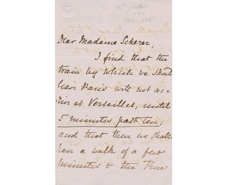 GASKELL ELIZABETH: (1810-1865) British Novelist, the first to write a biography of Charlotte Bronte. A.L.S., E. C. Gaskell, t