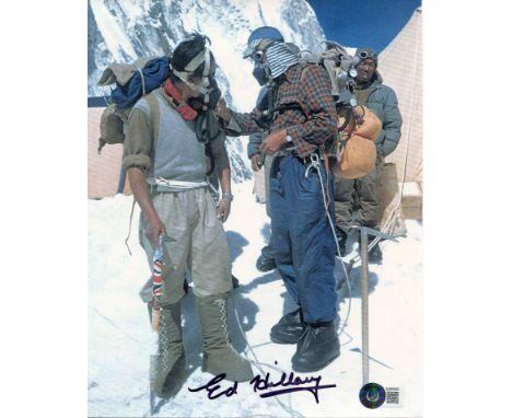 HILLARY EDMUND: (1919-2008) New Zealand mountaineer, the first man, with Tenzing Norgay, to reach the summit of Mount Everest
