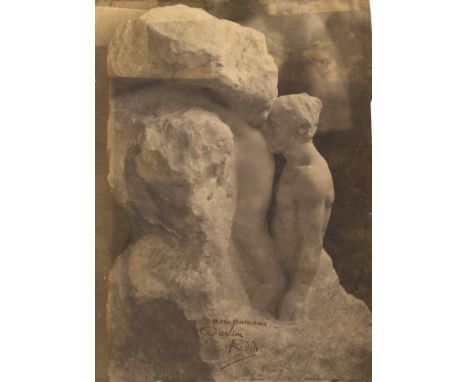 RODIN AUGUSTE: (1840-1917) French sculptor. A fine signed and inscribed sepia 7 x 9.5 photograph (the print on light paper) b