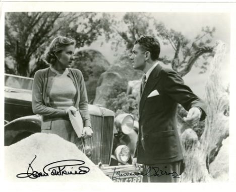 REBECCA: An excellent signed 10 x 8 photograph by both Joan Fontaine (the second Mrs. de Winter) and Laurence Olivier (Maxim 