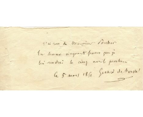 NERVAL GERARD DE: (1808-1855) Gerard Labrunie. French writer, poet and translator, a major figure of French romanticism. A ra