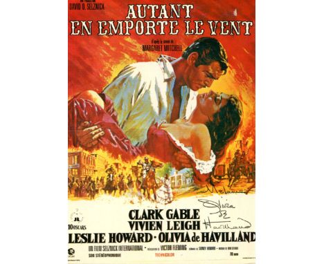 DE HAVILLAND OLIVIA: (1916-2020) British actress, Academy Award winner. Signed colour 4 x 6 postcard reproduction of the Fren