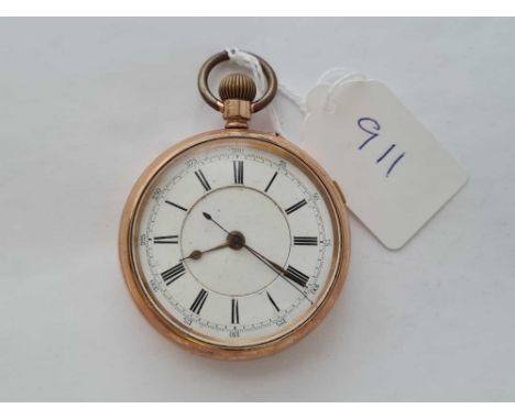 A gents large rolled gold pocket watch with seconds sweep w/o 