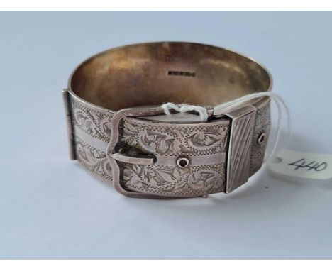 A heavy silver buckle bangle 70g